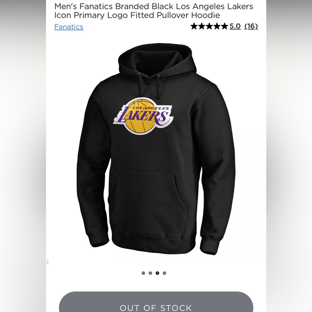 NBA- Fanatics- LA Lakers Hoodie- 2XL- (fits more like XL)- EUC- Unisex